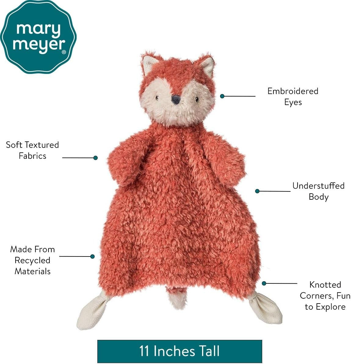 Mary Meyer Lovey for Babies Again Friends Soft Snuggle Toy, 11-Inches, Fox