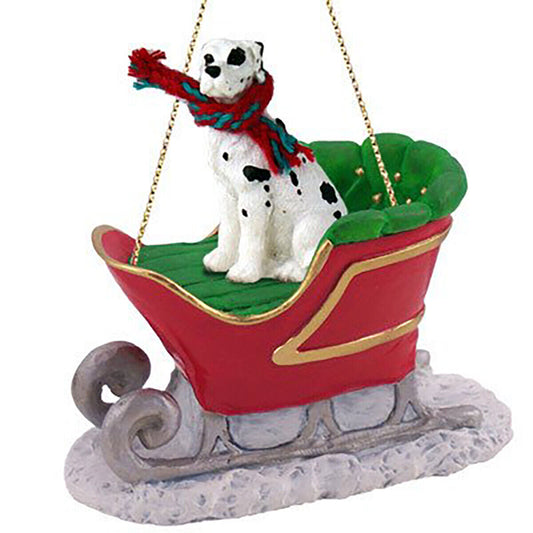 Harlequin Great Dane, Uncropped Dog Sleigh Dog Holiday Ornament