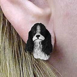 Conversation Concepts Cocker Spaniel Black and White Earrings Post