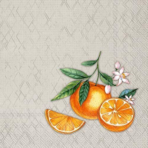 Boston International IHR 3-Ply Paper Napkins, 20-Count Cocktail Size, Orange