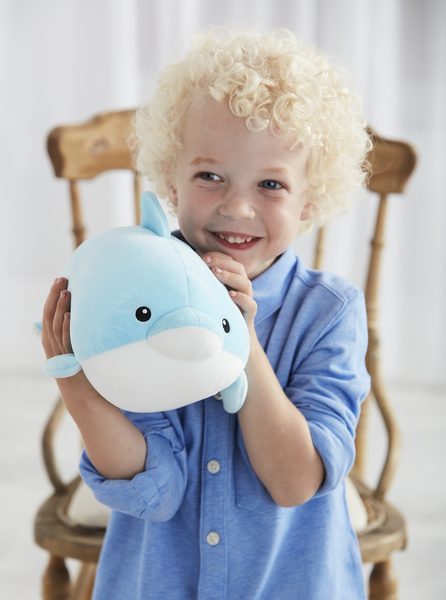 Ganz H14353 Squishy Squad Dolphin Plush Stuffed Animal, 10"