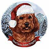 Holiday Pet Gifts Cockapoo Red Dog Santa Hat Porcelain Ornament