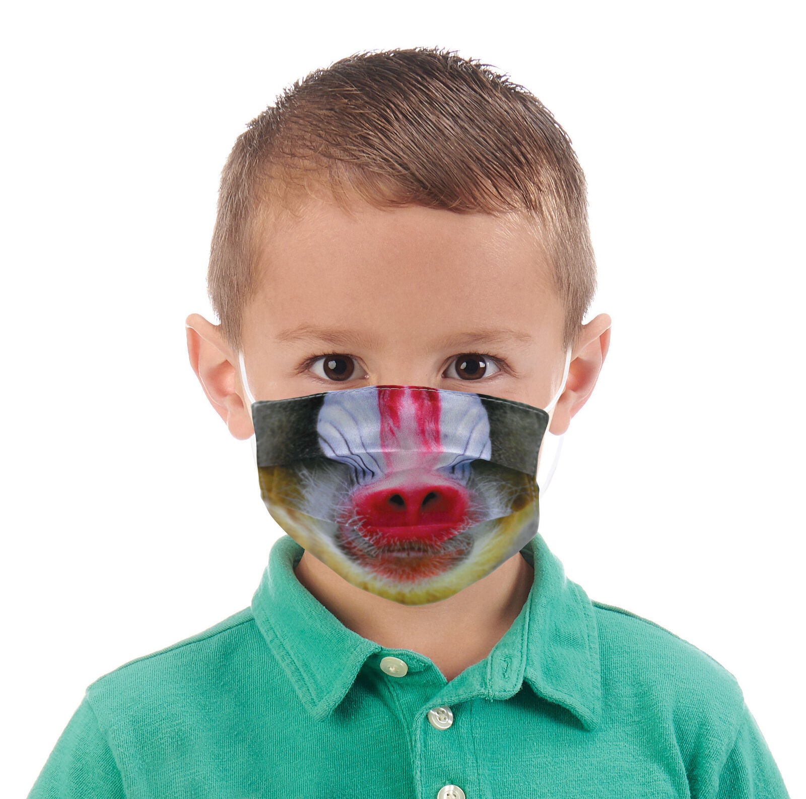 Wildlife Artists Fun Youth Animal Face Masks, Washable, Reusable - Mandrill