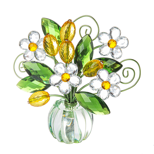 Ganz Acrylic Lemon and Daisies POSY POT, 4.5"