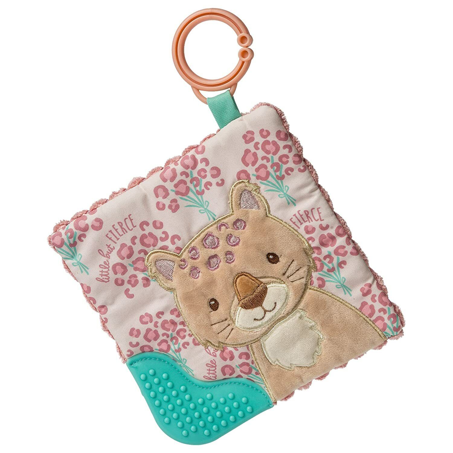 Mary Meyer Crinkle Teether Toy with Squeaker, 6", Little But Fierce Leopard
