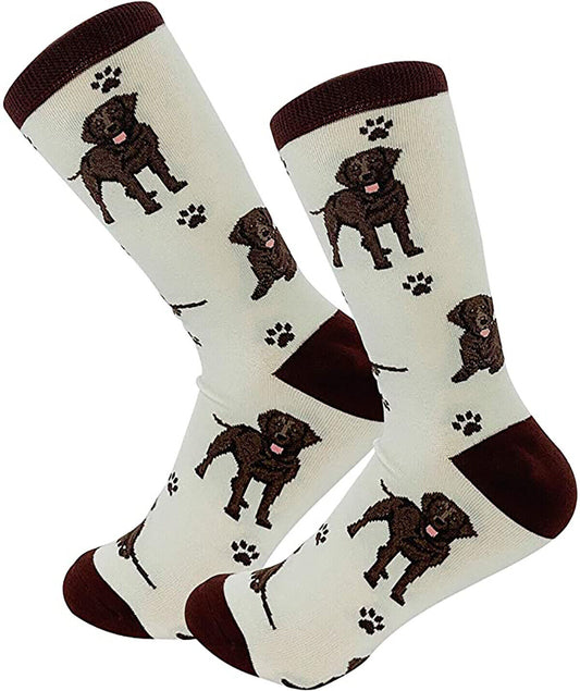 Happy Tails Chocolate Labrador Dog Lover Colored Socks - One Size Fits Most
