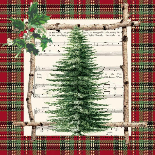 Paperproducts Design Beverage/Cocktail Napkin, Chalet Tree, 20 napkins