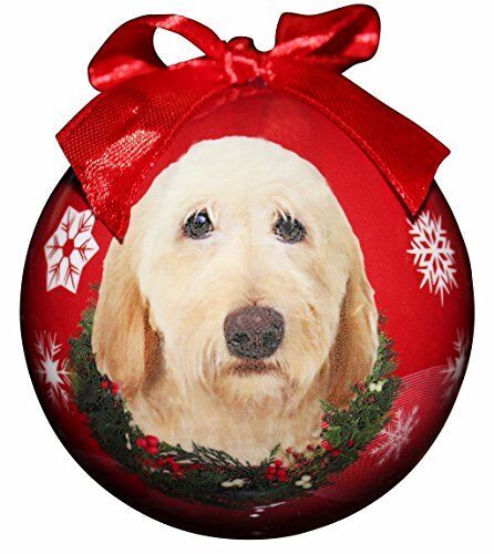 "Labradoodle, Yellow Christmas Ornament" Shatter Proof Ball Easy To Personalize