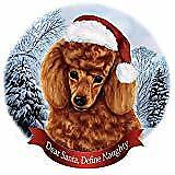 Holiday Pet Gifts Red Poodle Santa Hat Dog Porcelain Ornament