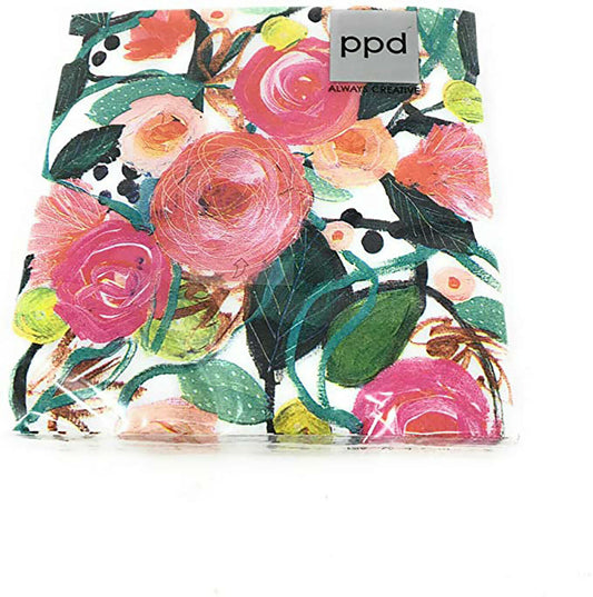 Paperproducts Design La Belle Rose Beverage Napkin, 5", 20 count