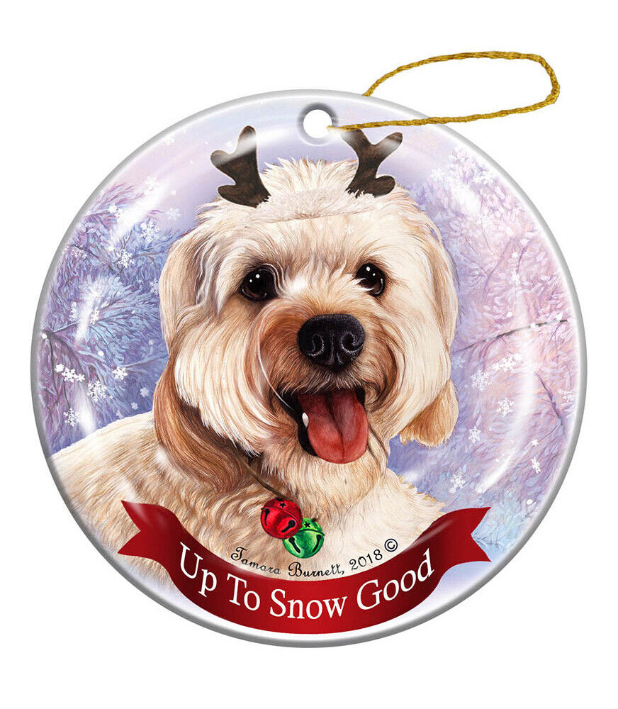 Holiday Pet Cavapoo Reindeer Dog Porcelain Christmas Ornament