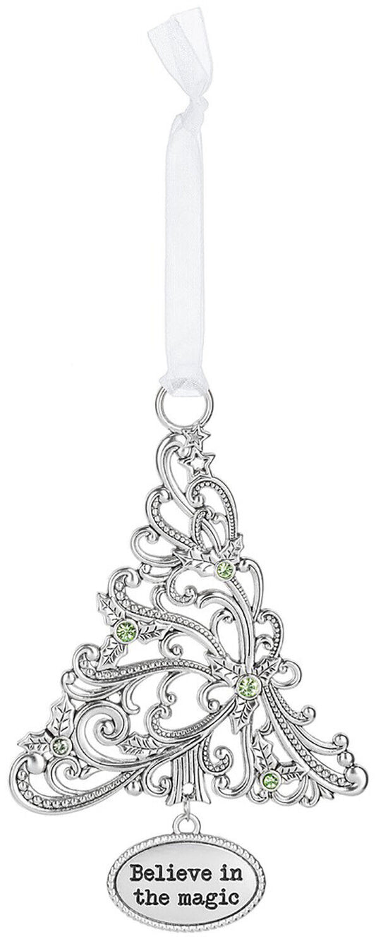 Ganz Ornament Oh Christmas Tree with Holly - Believe in the Magic