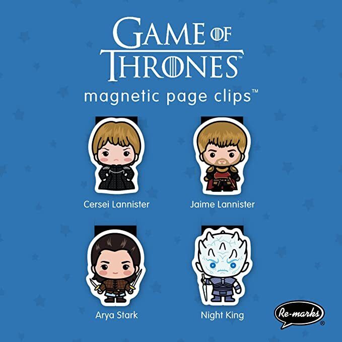 Re-marks Game of Thrones Illustrated Magnetic Page Clips, 2 packs, Set of 8