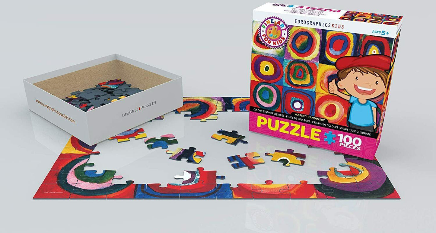 EuroGraphics Colour Study of Squares by Kandinsky Puzzle Jigsaw Puzzle, 100 pc.