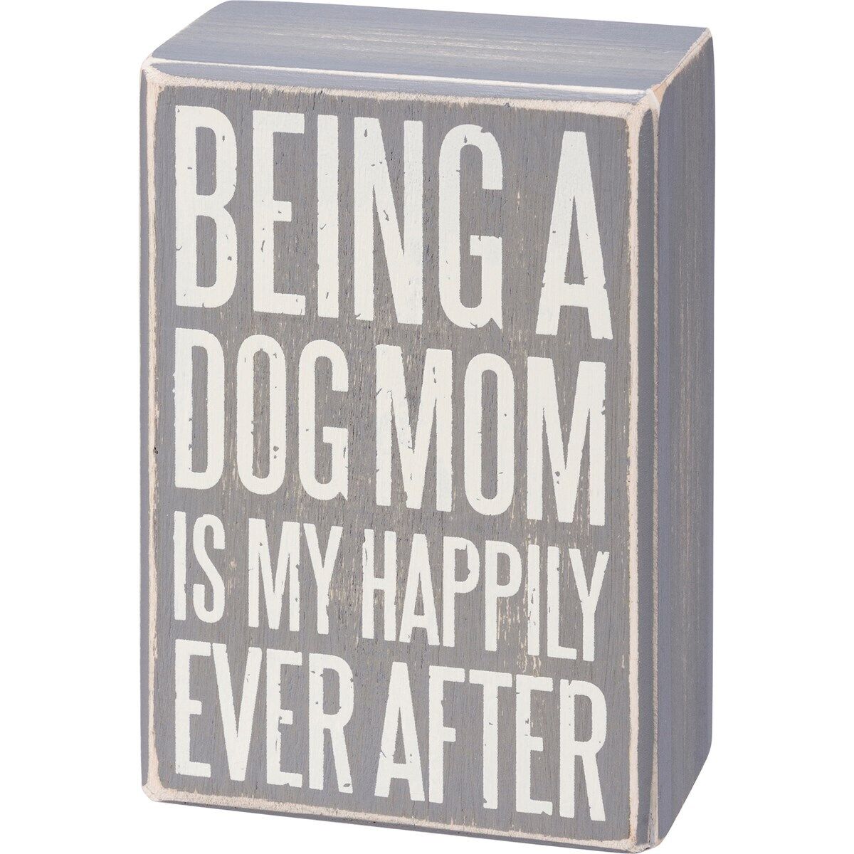 Primitives by Kathy Box Sign & Pair of Socks Set - Dog Mom Happily Ever After