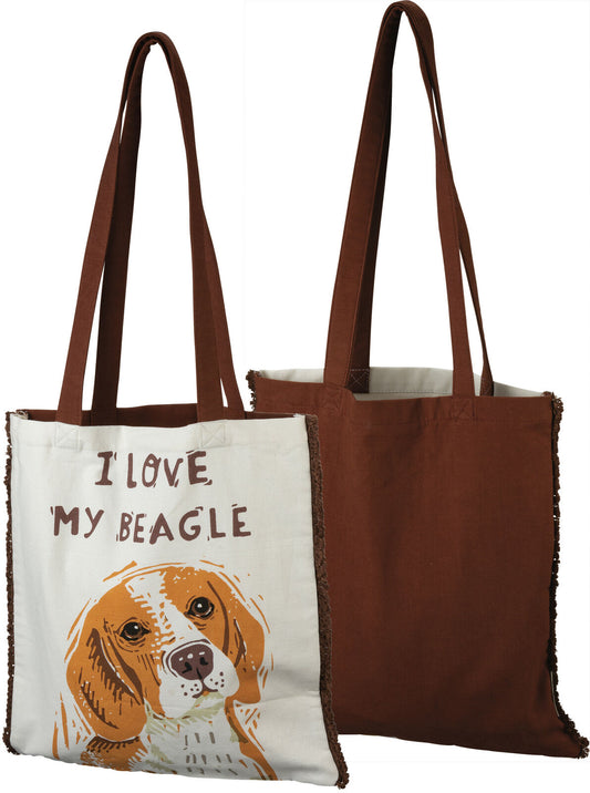 Primitives By Kathy Market Shopping Tote - I Love My Beagle