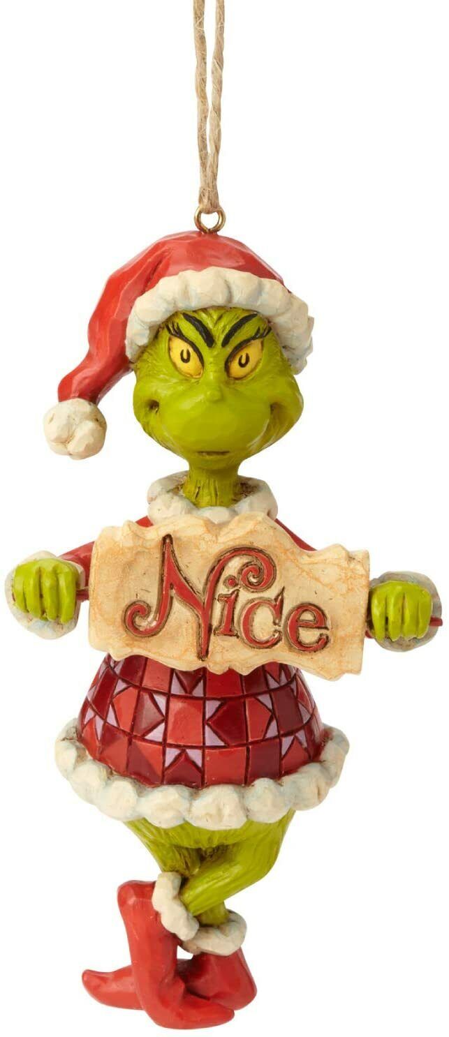 Enesco Dr. Seuss The Grinch by Jim Shore Naughty and Nice Sign Hanging Ornament
