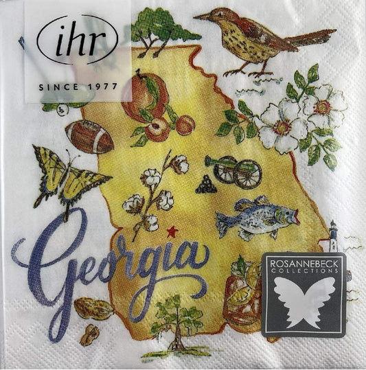 Boston International IHR Cocktail Beverage Paper Napkins 5 x 5 Georgia State