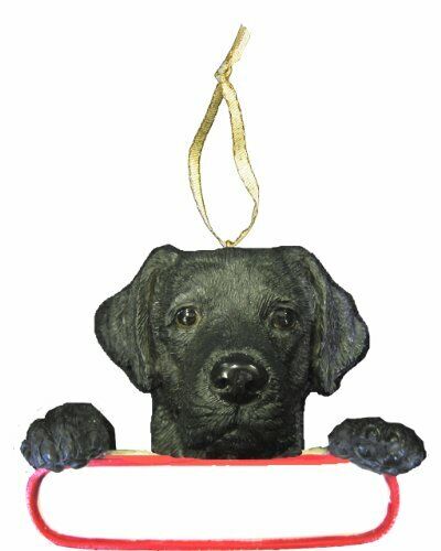 Black Labrador Ornament "Santa's Pals" With Personalizable Name Plate