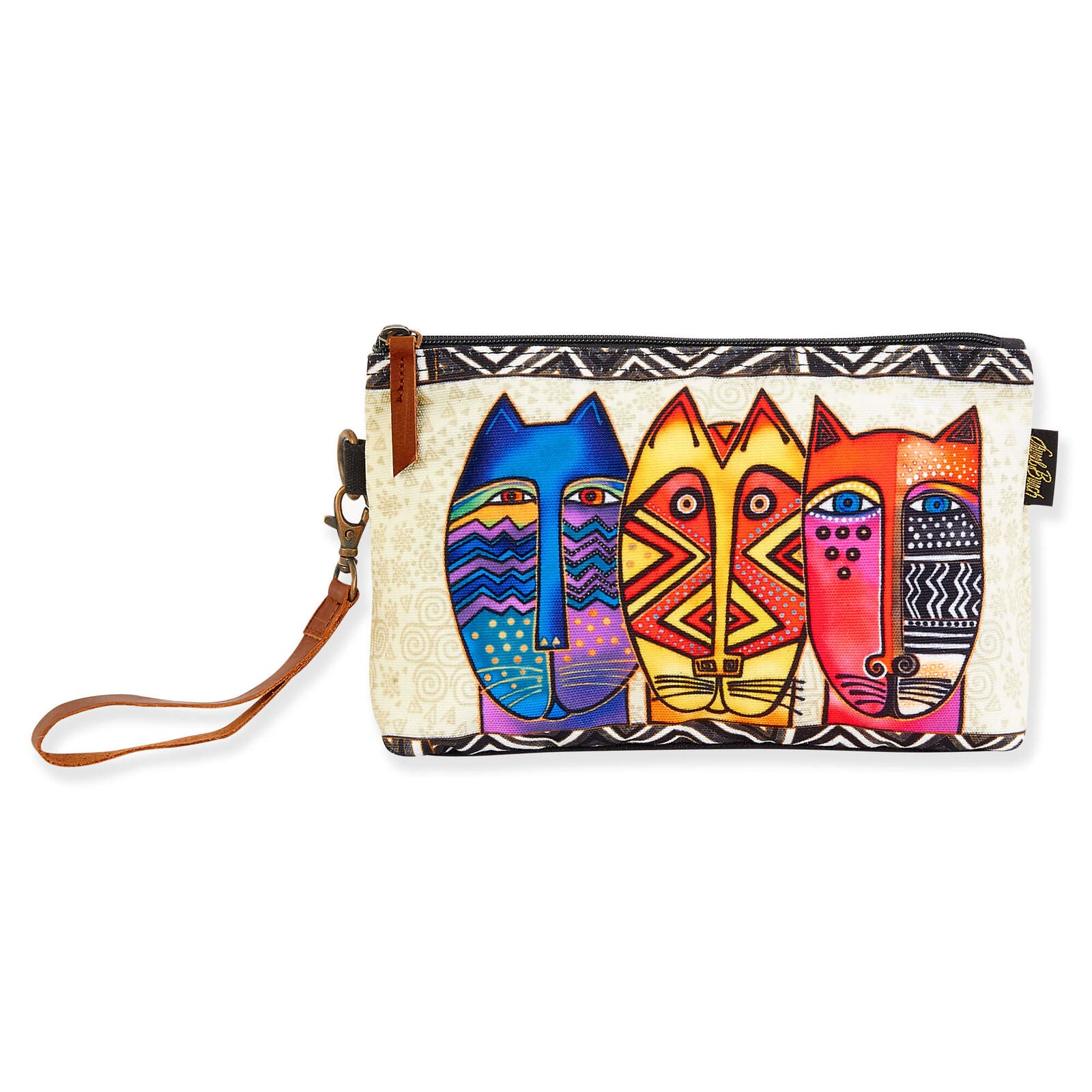 Women's Laurel Burch Cats Felines Wristlet, Native Cats