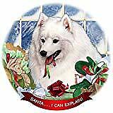 Japanese Spitz Dog Porcelain Ornament Pet Gift 'Santa. I Can Explain!'