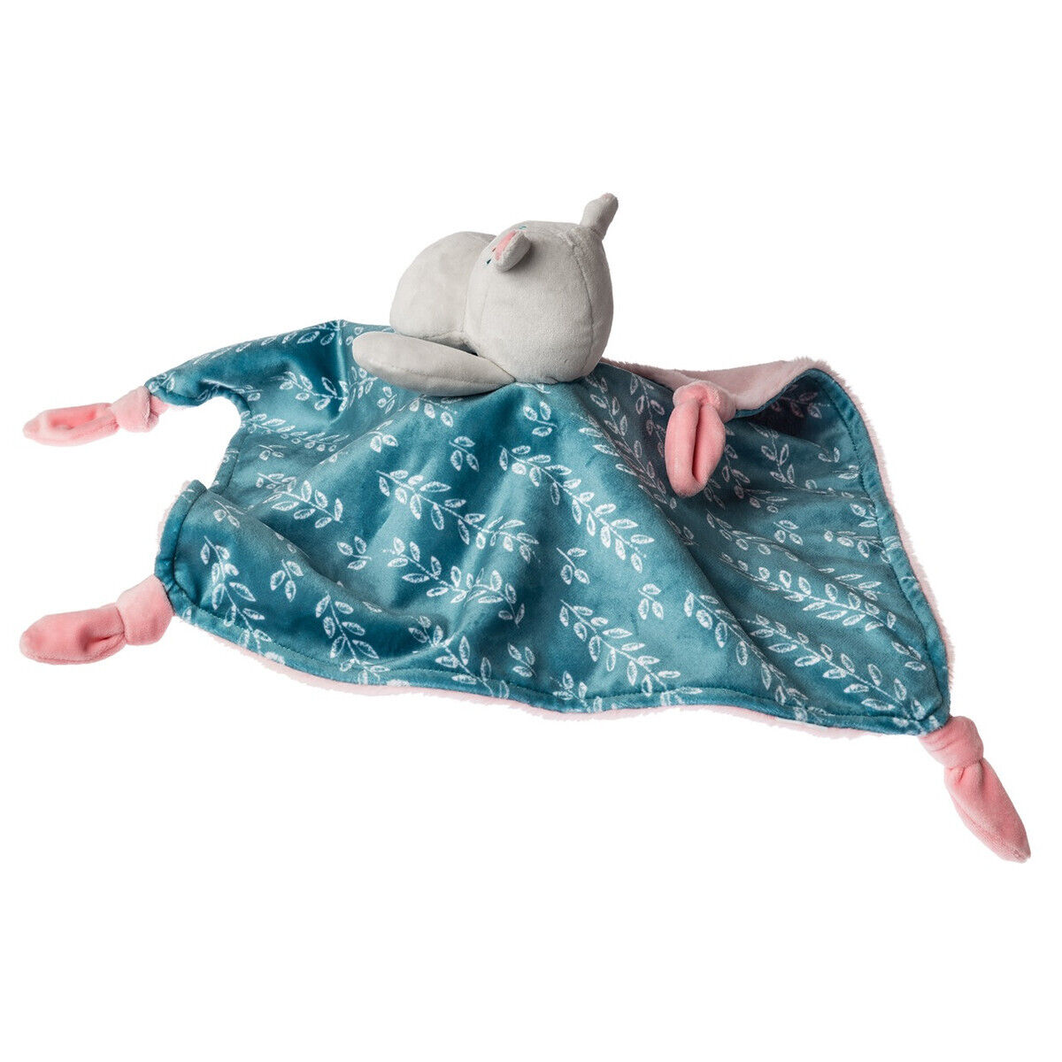 Mary Meyer Stuffed Animal Lovey Security Blanket, 13 x 13-Inches, Jewel Hippo