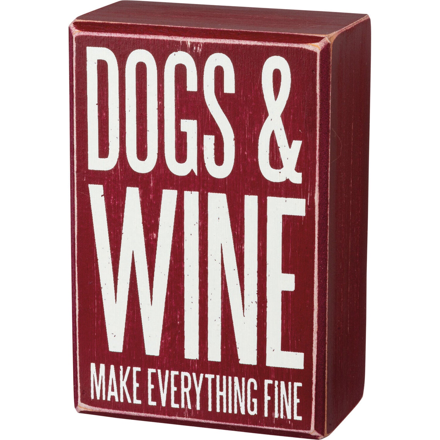 Primitives by Kathy Box Sign/Sock Set - Dogs & Wine Make Everything Fine