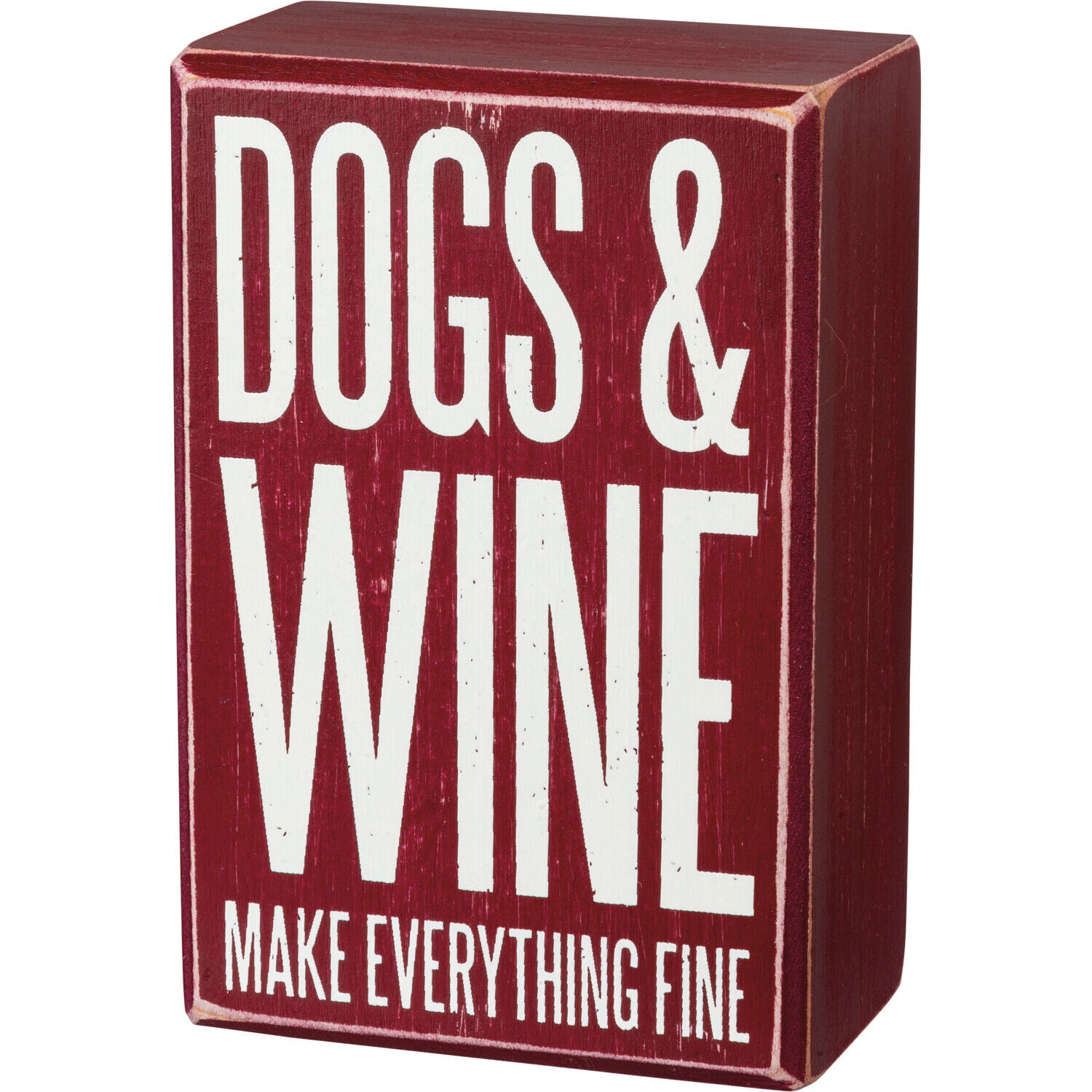 Primitives by Kathy Box Sign/Sock Set - Dogs & Wine Make Everything Fine