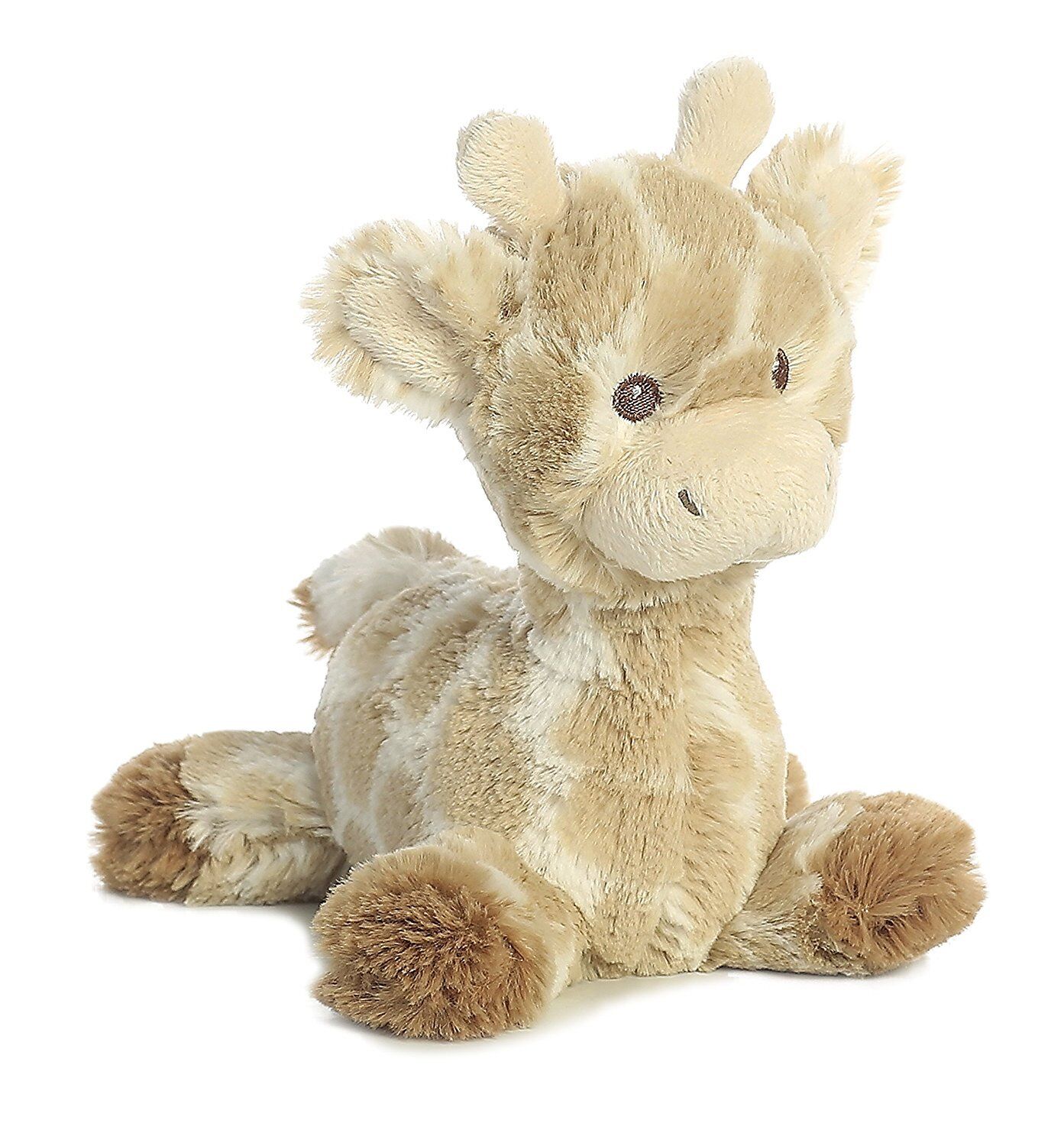 Aurora Baby Loppy Tan Giraffe Rattle Plush Stuffed Animal Toy  7.5"