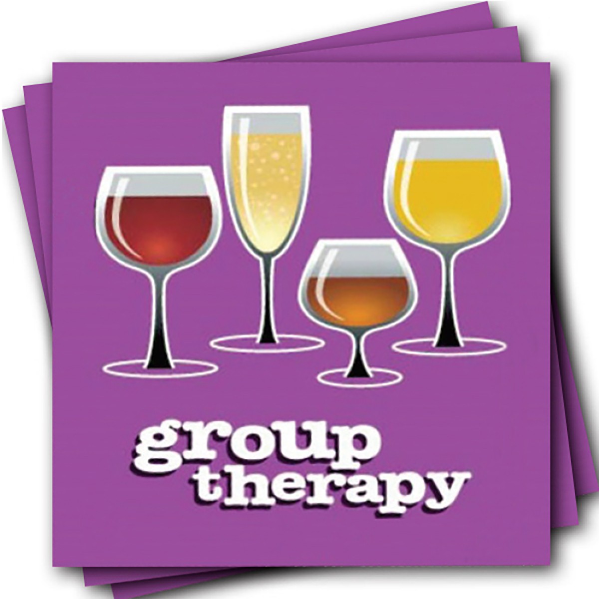 Chris's Stuff Wine Beverage Paper Napkins, Set of 25, Group Therapy, Wine