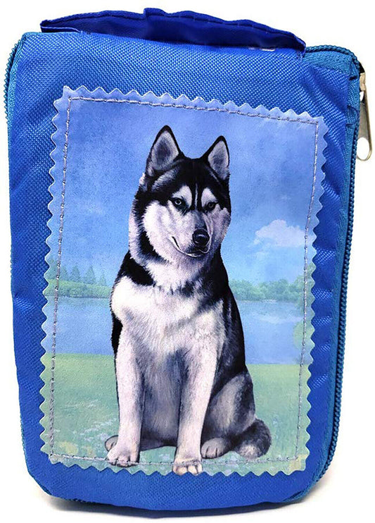 Siberian Husky Foldable Bag - Durable, Waterproof - Zippered Market Tote