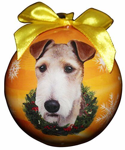 "Wire Fox Terrier Christmas Ornament" Shatter Proof Ball Easy To Personalize