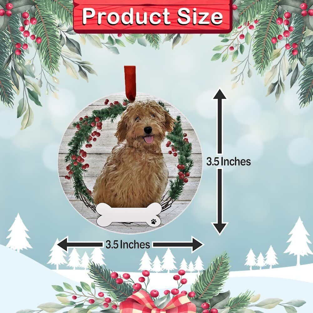Rusty Goldendoodle Ornament - E&S Pets, Personalizable, Ceramic Round Ornament