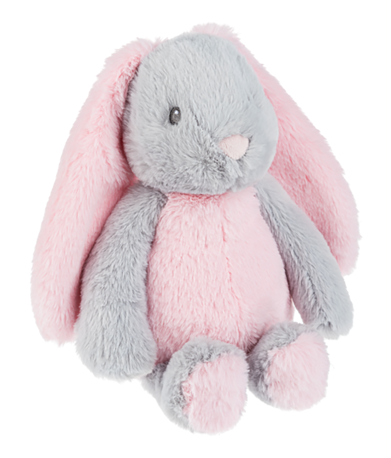 Baby Ganz Downy Pink/Grey Bunny Plush Stuffed Animal, 11"