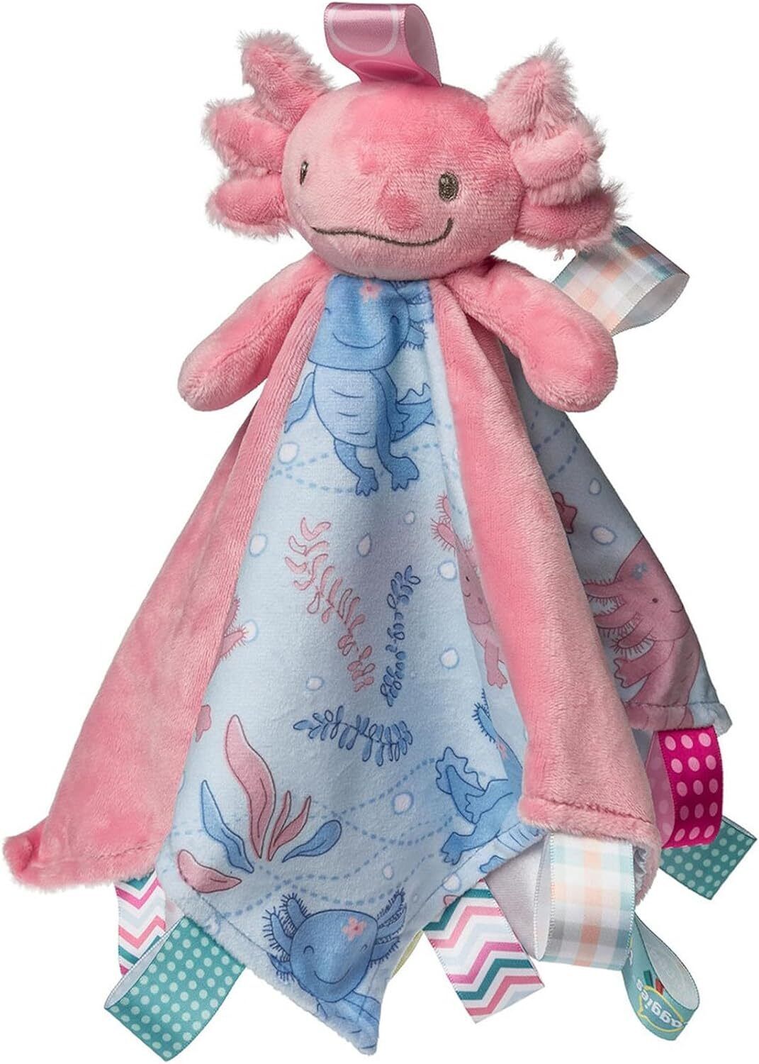 Taggies Soothing Sensory Stuffed Animal Security Blanket, Lizzy Pink Axolotl