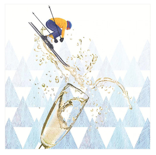 PaperProducts Design Apres Ski Champagne Beverage Napkin, 20 CT, 5 x 5 inches