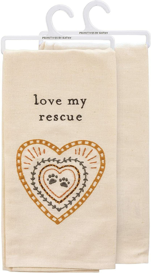 Primitives by Kathy 113169 Kitchen Towel Love My Rescue