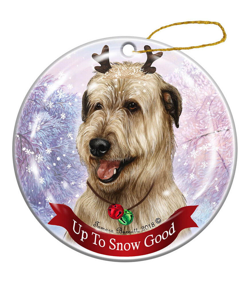 Holiday Pet Gifts Wheaten Irish Wolfhound Dog Porcelain Christmas Ornament