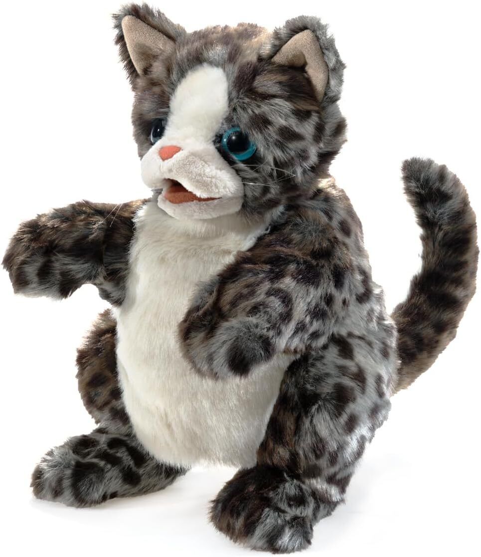 Folkmanis Wildcat Kitten Hand Puppet, Spotted, 10"