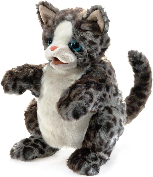 Folkmanis Wildcat Kitten Hand Puppet, Spotted, 10"