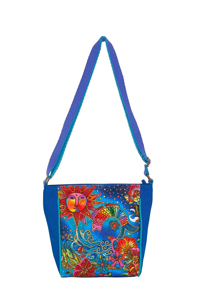 Laurel Burch Celestial Magic Sun Moon Small Crossbody Bag, 9.5” x 3.5” x 8.5”