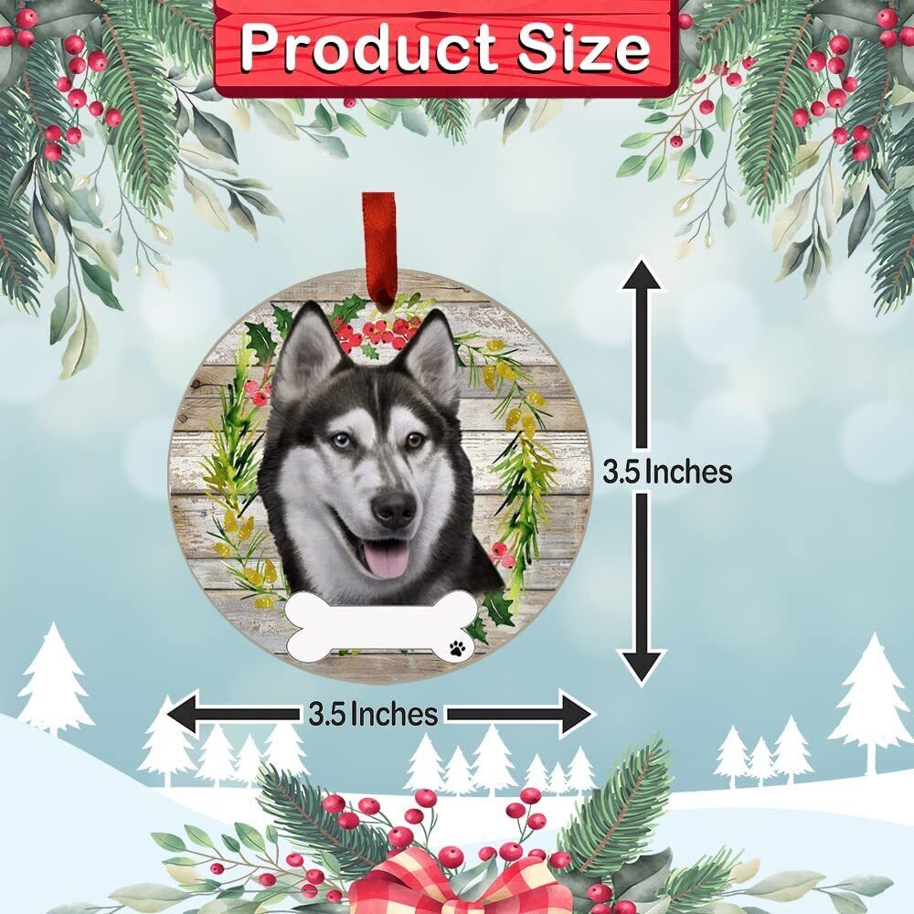 Siberian Husky Ornament - E&S Pets, DIY Personalizable, Ceramic Round Ornament