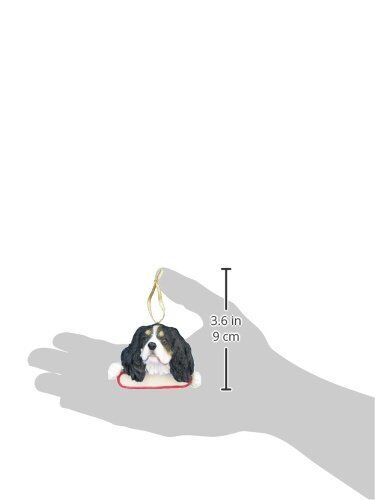 King Charles Cavalier  Ornament Tri Color Santa's Pals Personalizable Name Plate