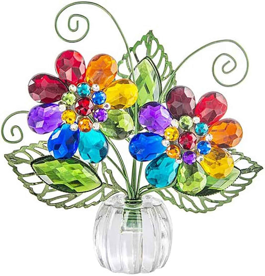 Ganz Acrylic Rainbow Daisy POSY POT, 4.5"