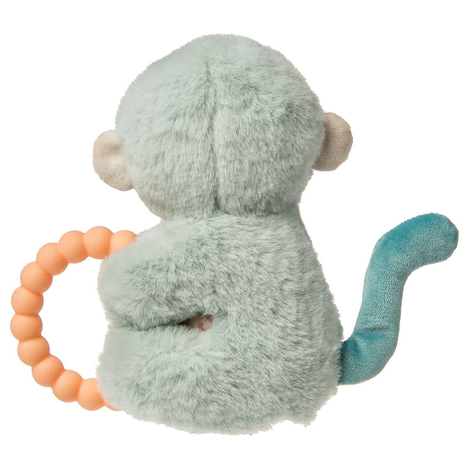 Mary Meyer Soft Baby Rattle with Teether Ring, 6", Little But Fierce Monkey