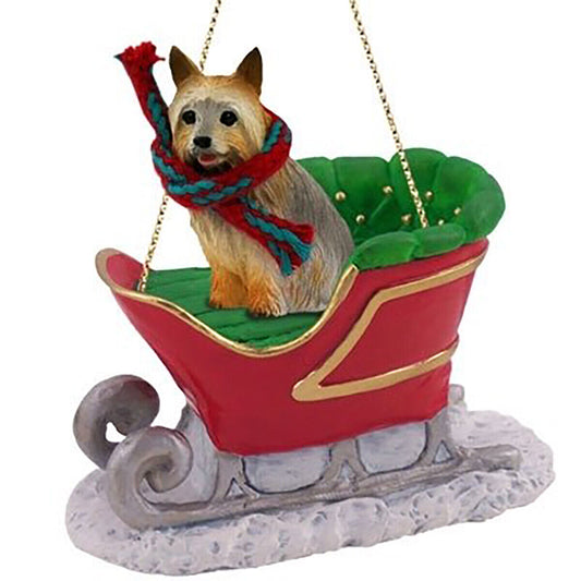 Conversation Concepts Silky Terrier Dog Sleigh Dog Holiday Ornament