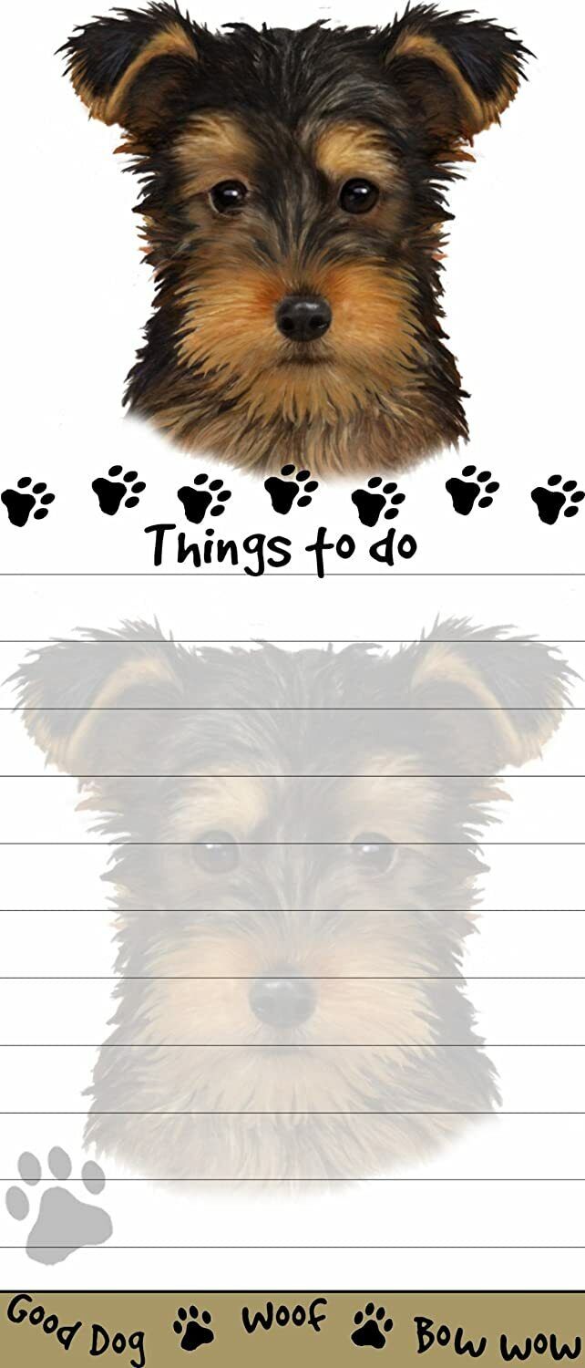 "Yorkie Pup Magnetic List Pads" Uniquely Shaped Sticky Notepad