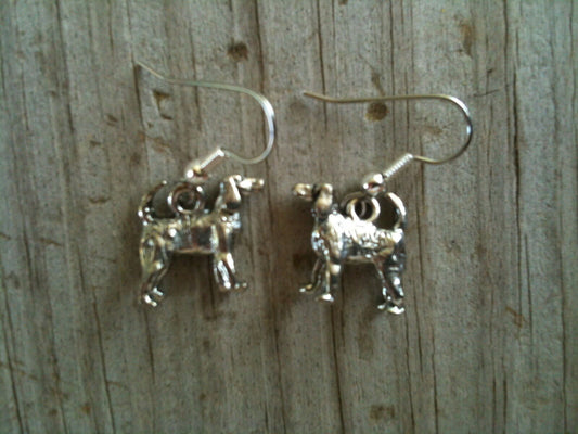 Pointer Dog Silver Plated Lead Free Pewter Earrings