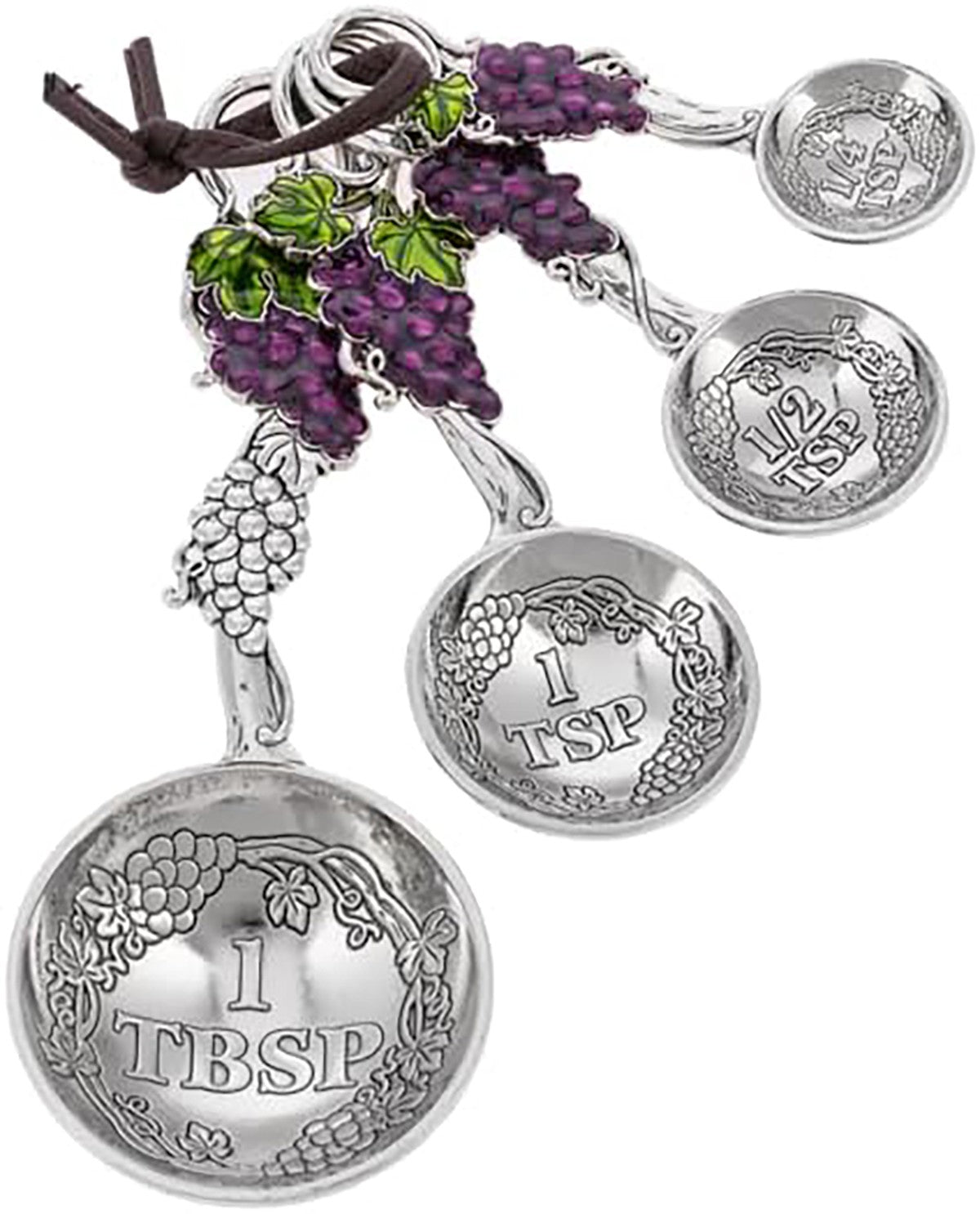 Ganz 4-Piece Set - Colorful Grapes Measuring Spoons. 5.25 inches