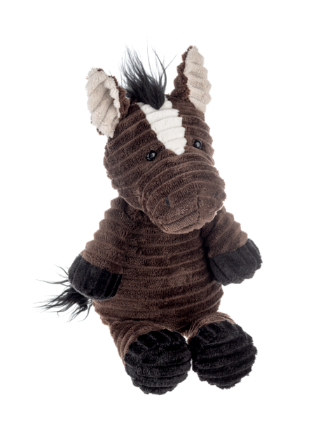 Ganz Ribbles Brown and White Horse Corduroy Plush Stuffed Animal Toy, 12"
